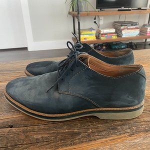 Clarks Blue Suede Oxford Shoes - Size 10